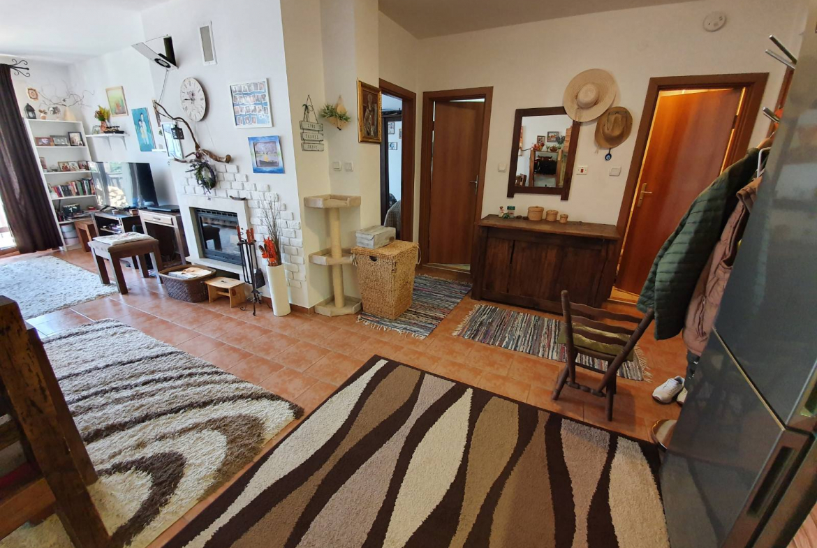 one-bedroom apartment with a fireplace